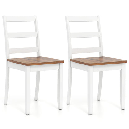 Set of 2 Wood Dining Chairs, Solid Rubber Wood Legs, Rustic, Brown Dining Chairs Rustic Brown at Gallery Canada