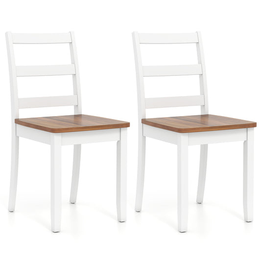 Set of 2 Wood Dining Chairs, Solid Rubber Wood Legs, Rustic, Brown Dining Chairs Rustic Brown at Gallery Canada