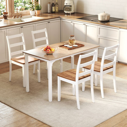 Set of 2 Wood Dining Chairs with Solid Rubber Wood Legs, Rustic Brown Dining Chairs at Gallery Canada