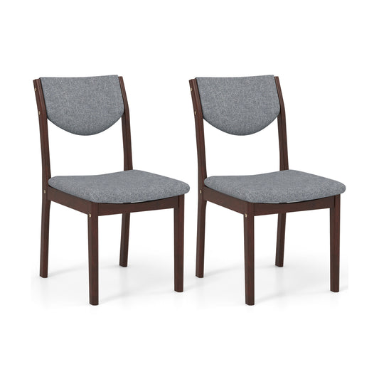 Set Of 2 Wood Kitchen Chairs, Faux Leather Upholstered Seat, Gray Dining Chairs Gray at Gallery Canada