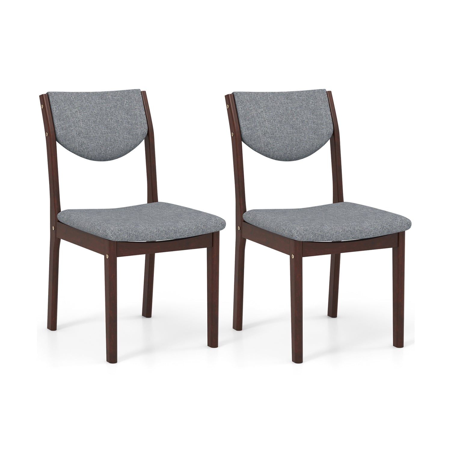 Set Of 2 Wood Kitchen Chairs, Faux Leather Upholstered Seat, Gray Dining Chairs at Gallery Canada