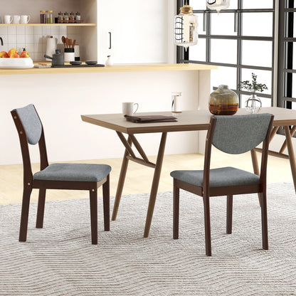 Set Of 2 Wood Kitchen Chairs, Faux Leather Upholstered Seat, Gray Dining Chairs at Gallery Canada