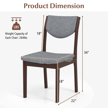 Set Of 2 Wood Kitchen Chairs, Faux Leather Upholstered Seat, Gray Dining Chairs at Gallery Canada