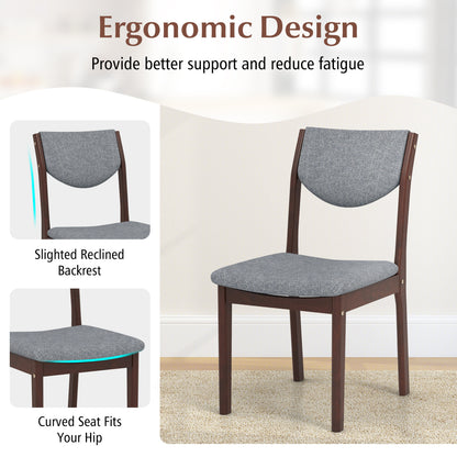 Set Of 2 Wood Kitchen Chairs, Faux Leather Upholstered Seat, Gray Dining Chairs at Gallery Canada