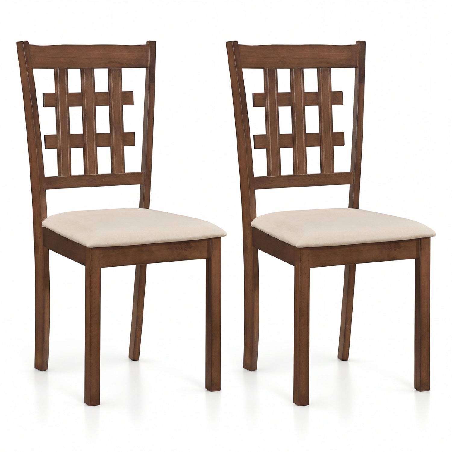 Set Of 2 Wood Kitchen Chairs, Faux Leather Upholstered Seat, Coffee Dining Chairs Coffee at Gallery Canada
