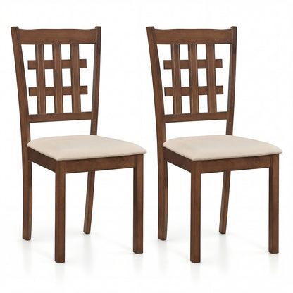 Set Of 2 Wood Kitchen Chairs, Faux Leather Upholstered Seat, Coffee Dining Chairs Coffee at Gallery Canada