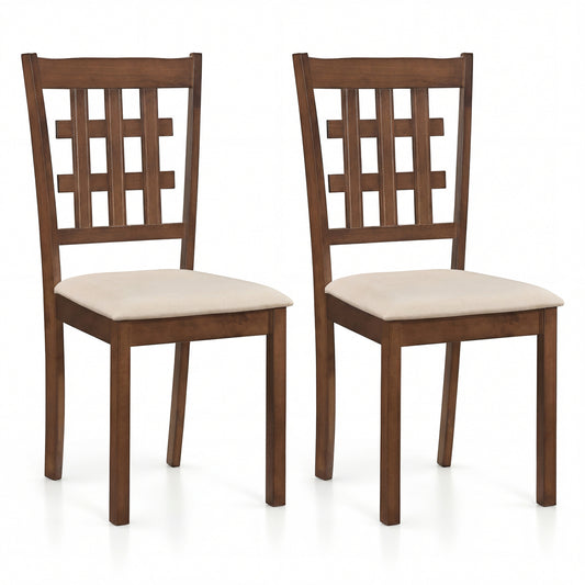 Set Of 2 Wood Kitchen Chairs, Faux Leather Upholstered Seat, Coffee Dining Chairs Coffee at Gallery Canada