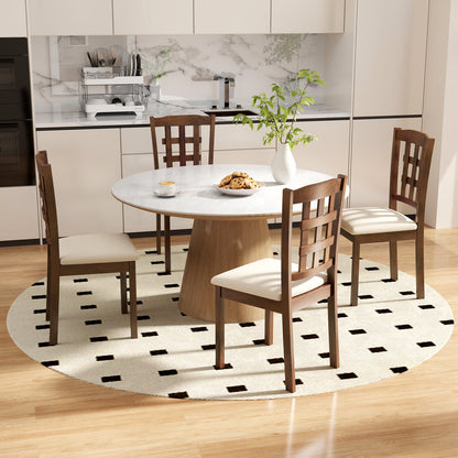 Set Of 2 Wood Kitchen Chairs, Faux Leather Upholstered Seat, Coffee Dining Chairs at Gallery Canada