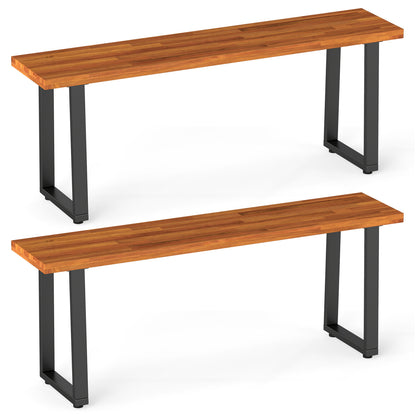 Ensemble de 2 bancs de patio en bois, banc de salle à manger de 47,5 pouces de long
