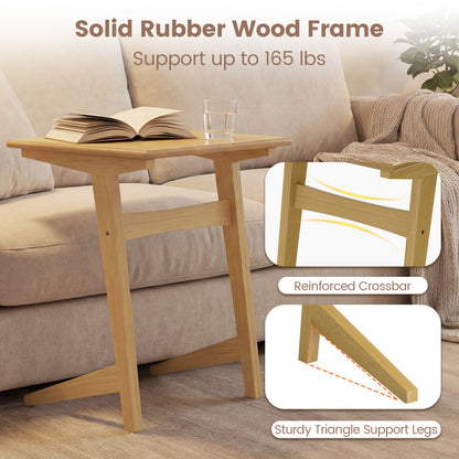 Set Of 2 Wood C-Shaped Side Tables, Wood Veneered Top, Natural End & Side Tables at Gallery Canada
