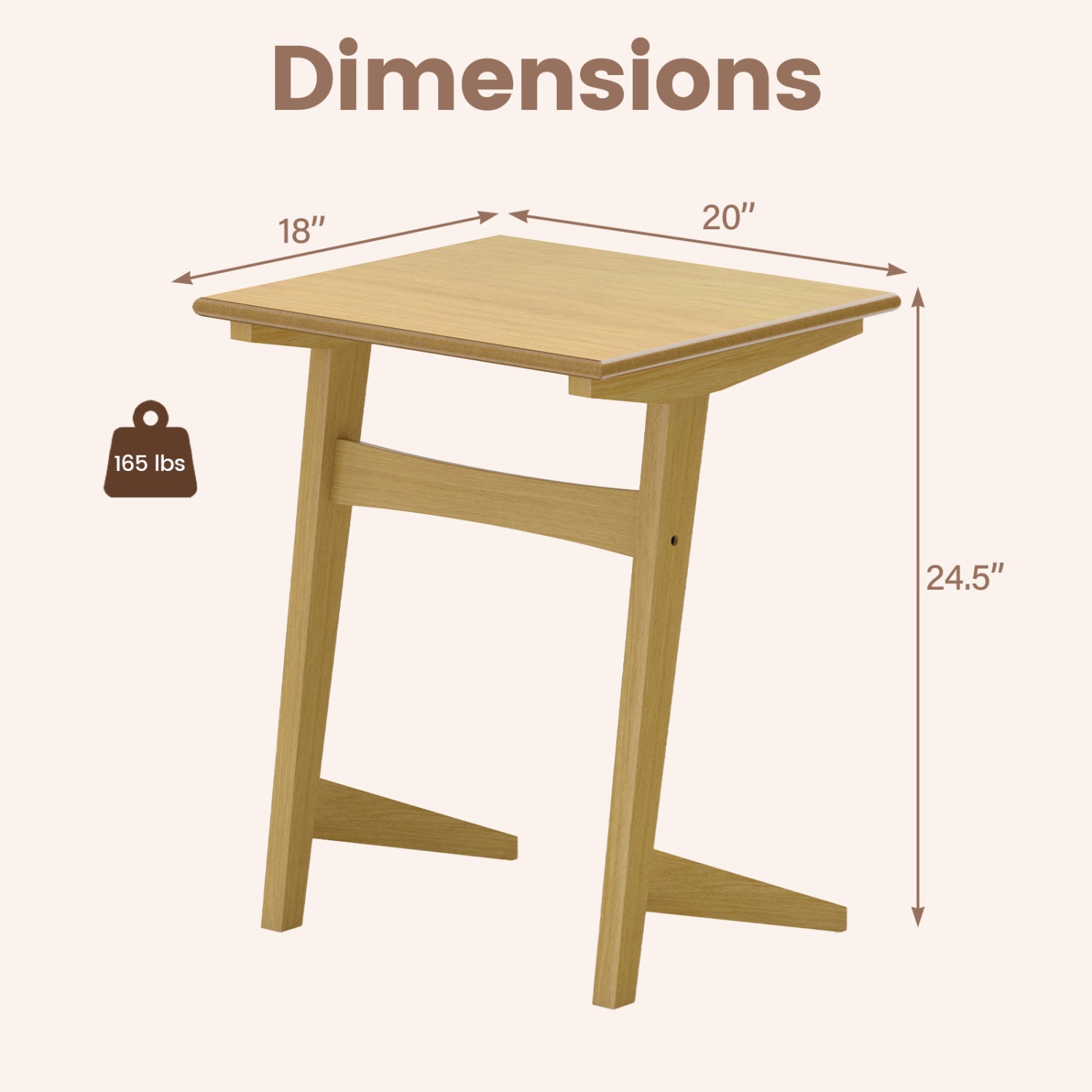 Set Of 2 Wood C-Shaped Side Tables, Wood Veneered Top, Natural End & Side Tables at Gallery Canada