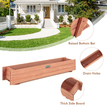 Set Of 2 Wooden Raised Garden Bed, Brown