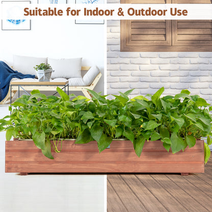 Set Of 2 Wooden Raised Garden Bed, Brown