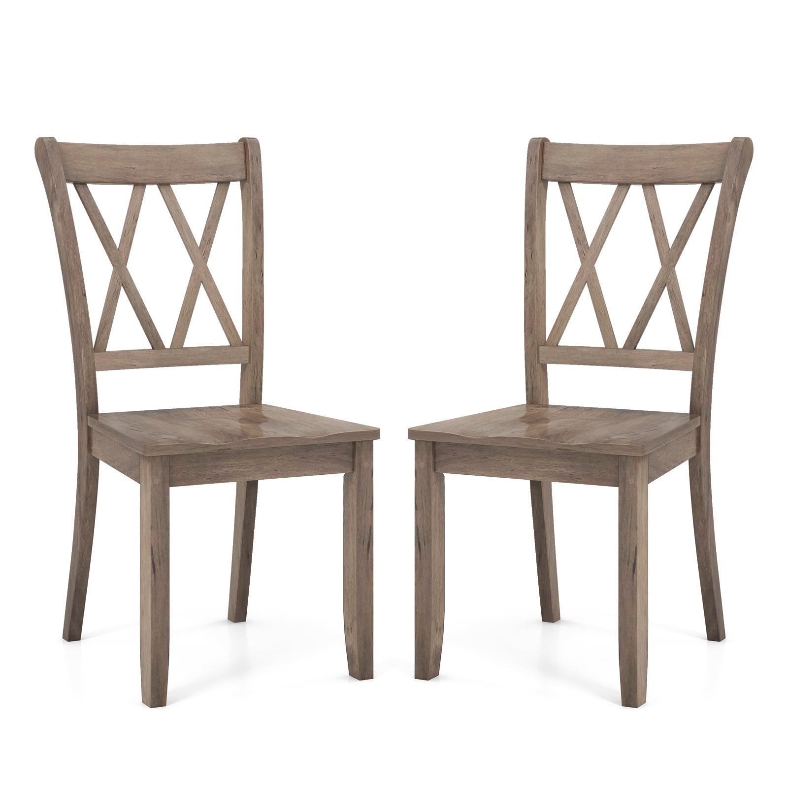 Set of 2 Wooden Dining Chairs Mid Century Farmhouse Retro Kitchen Chairs, Brown Dining Chairs Brown at Gallery Canada