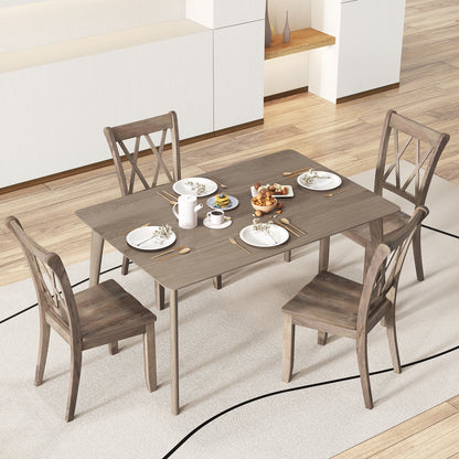 Set of 2 Wooden Dining Chairs Mid Century Farmhouse Retro Kitchen Chairs, Brown Dining Chairs at Gallery Canada