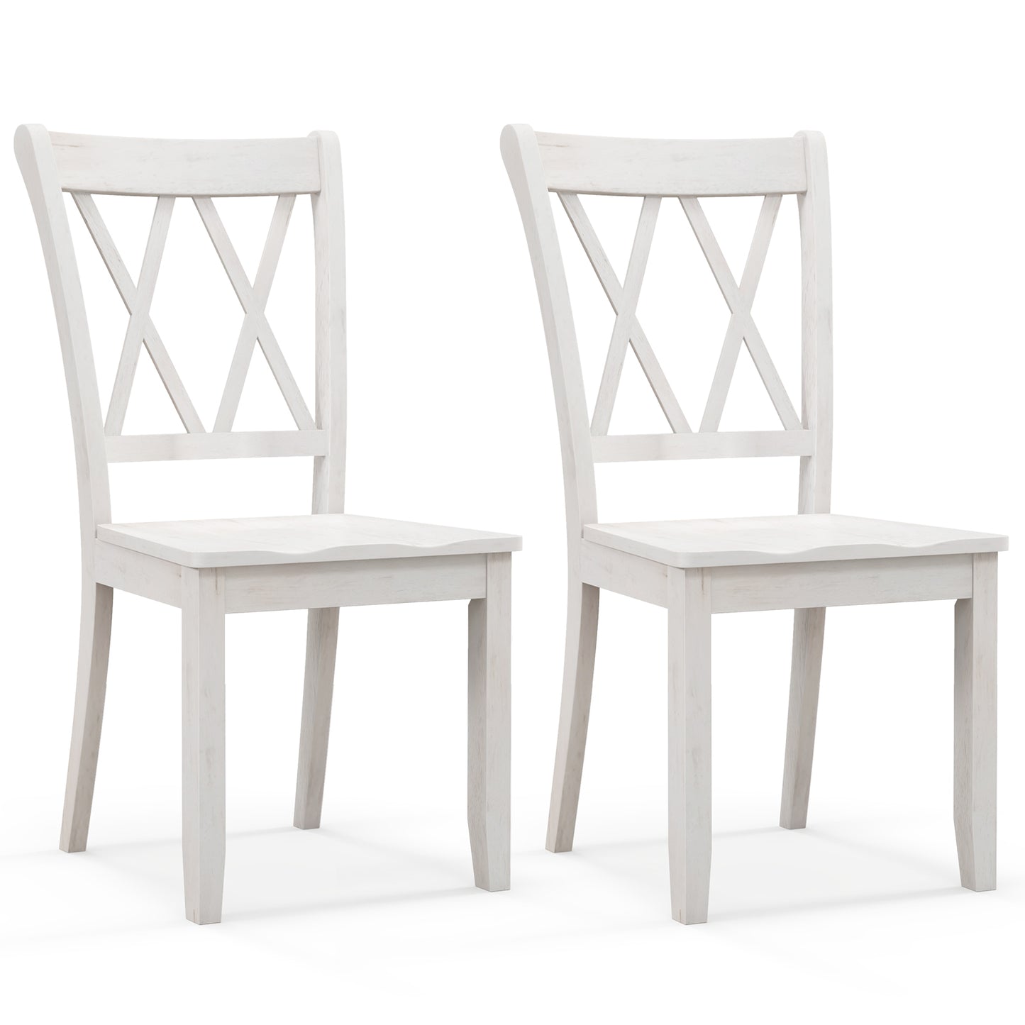 Set of 2 Wooden Dining Chairs Mid Century Farmhouse Retro Kitchen Chairs, White Dining Chairs at Gallery Canada