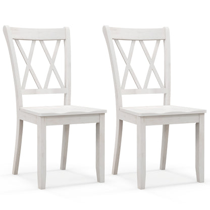 Set of 2 Wooden Dining Chairs Mid Century Farmhouse Retro Kitchen Chairs, White Dining Chairs at Gallery Canada
