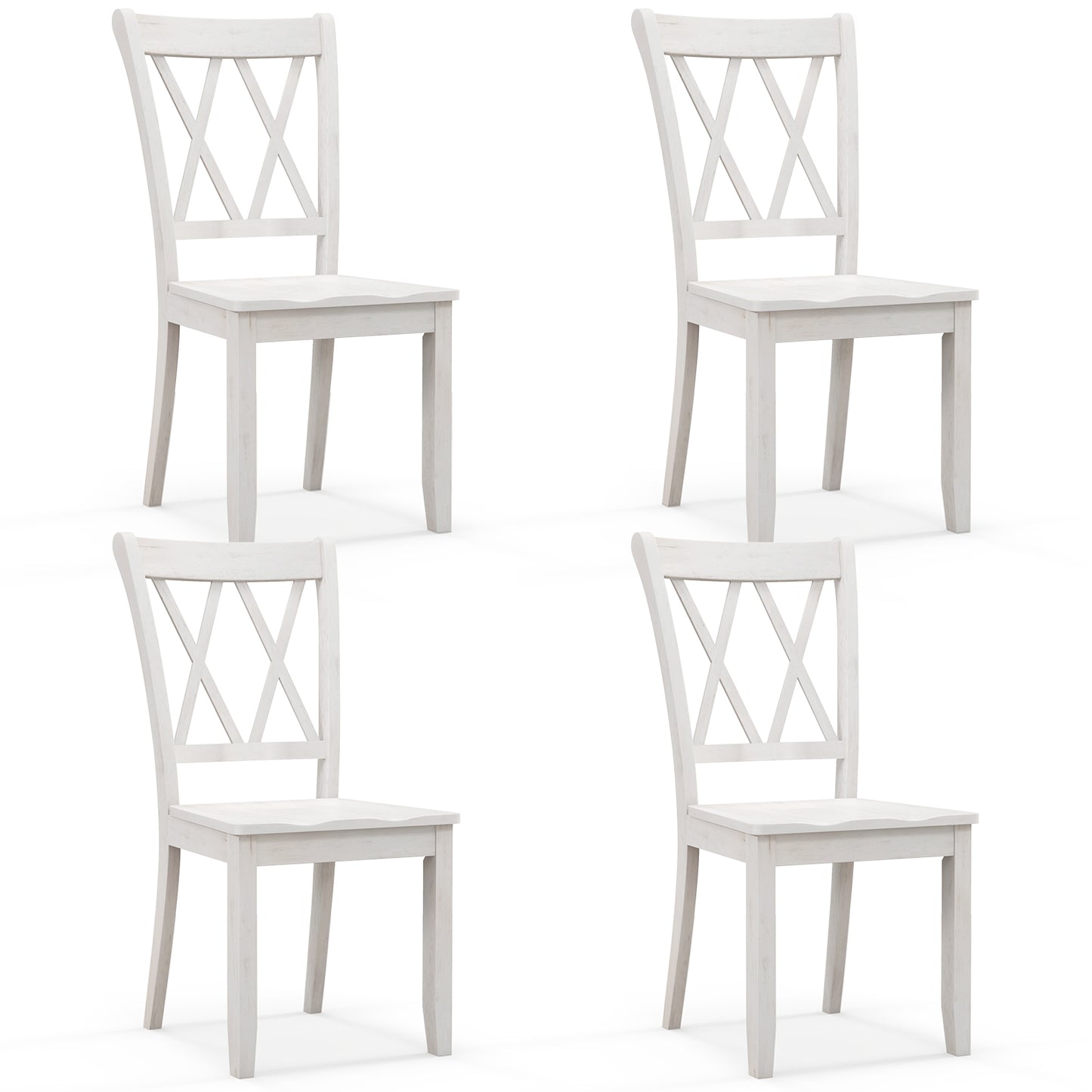 Set of 2 Wooden Dining Chairs Mid Century Farmhouse Retro Kitchen Chairs, White Dining Chairs at Gallery Canada