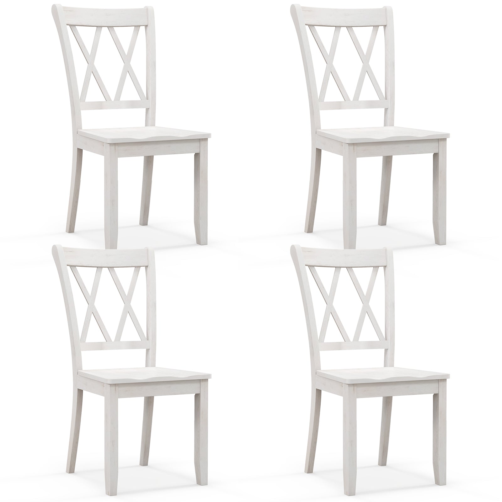 Set of 2 Wooden Dining Chairs Mid Century Farmhouse Retro Kitchen Chairs, White Dining Chairs at Gallery Canada