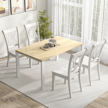 Set of 2 Wooden Dining Chairs Mid Century Farmhouse Retro Kitchen Chairs, White Dining Chairs at Gallery Canada