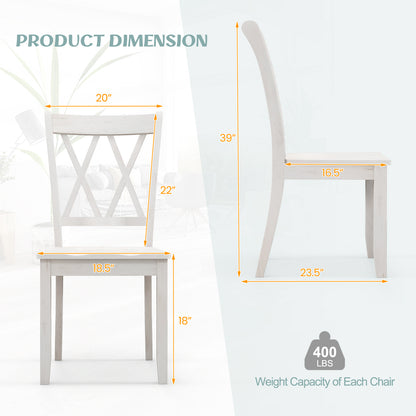 Set of 2 Wooden Dining Chairs Mid Century Farmhouse Retro Kitchen Chairs, White Dining Chairs at Gallery Canada