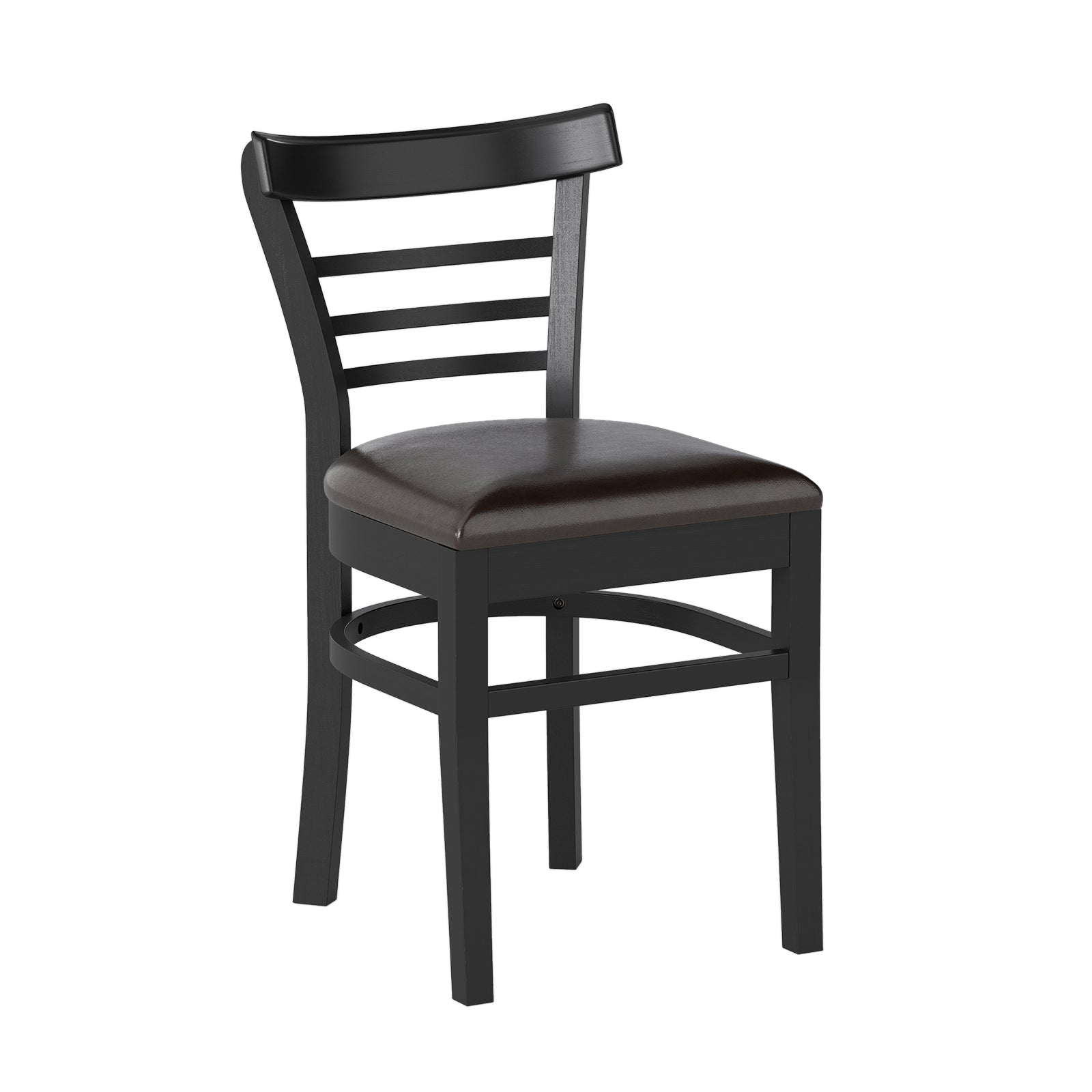Set of 2 Wooden Dining Chair with Rubber Wood Legs for Restaurant, Black Dining Chairs at Gallery Canada