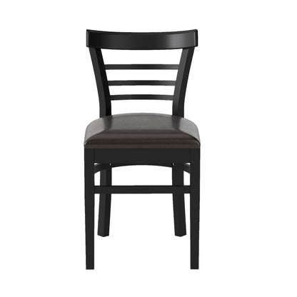 Set of 2 Wooden Dining Chair with Rubber Wood Legs for Restaurant, Black Dining Chairs at Gallery Canada