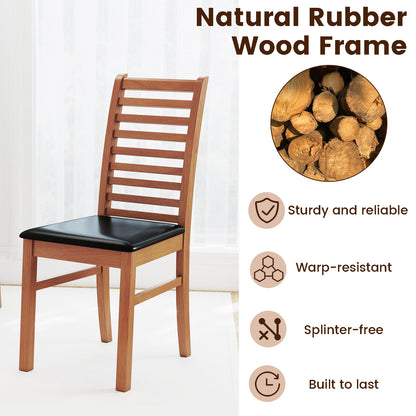 Set of 2 Wooden Dining Chair with Rubber Wood Legs for Living Room, Brown Dining Chairs at Gallery Canada