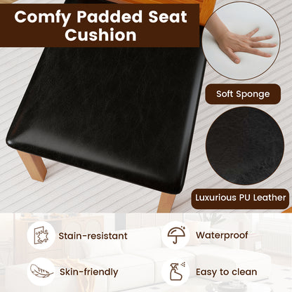 Set of 2 Wooden Dining Chair with Rubber Wood Legs for Living Room, Brown Dining Chairs at Gallery Canada