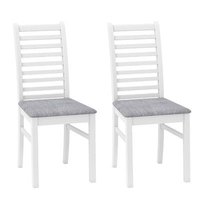 Set of 2 Wooden Dining Chairs, Rubber Wood Legs, White Dining Chairs White at Gallery Canada