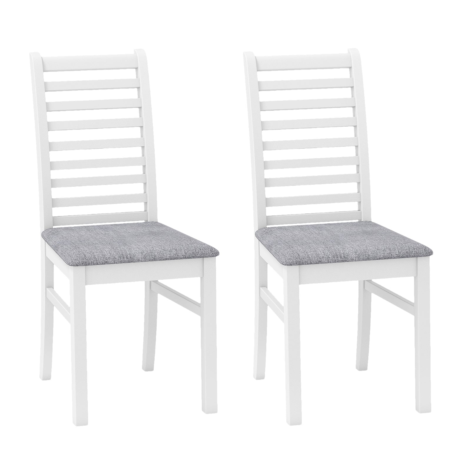 Set of 2 Wooden Dining Chairs, Rubber Wood Legs, White Dining Chairs White at Gallery Canada
