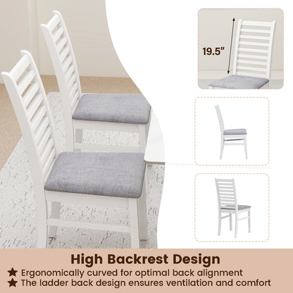 Set of 2 Wooden Dining Chair with Rubber Wood Legs for Living Room, White Dining Chairs at Gallery Canada