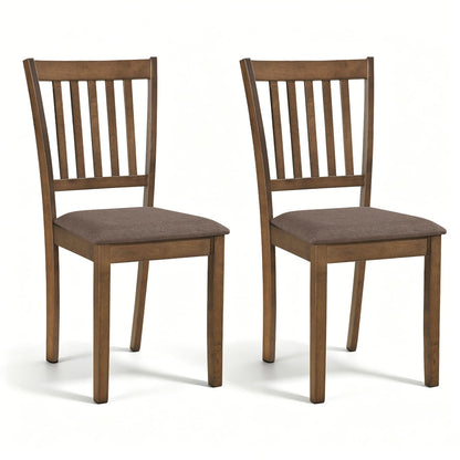 Set of 2 Upholstered Wooden Dining Chairs
