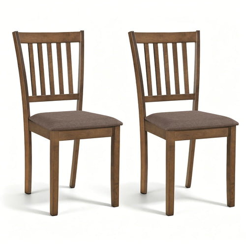 Set of 2 Upholstered Wooden Dining Chairs