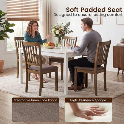 Set of 2 Upholstered Wooden Dining Chairs