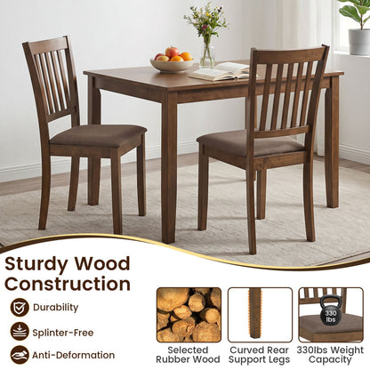 Set of 2 Upholstered Wooden Dining Chairs