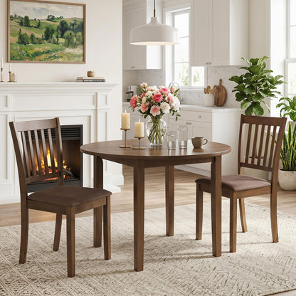 Set of 2 Upholstered Wooden Dining Chairs