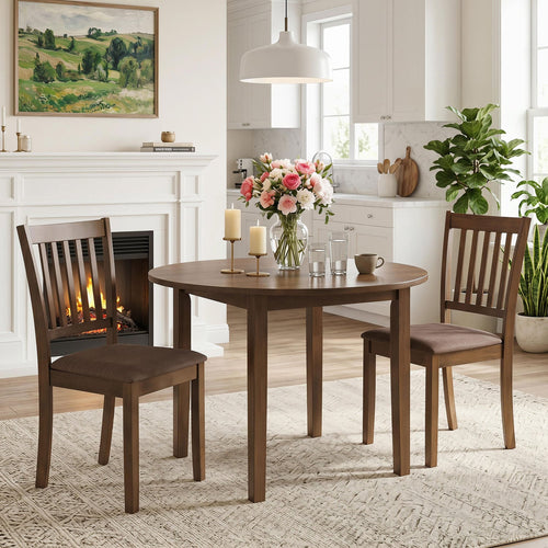 Set of 2 Upholstered Wooden Dining Chairs