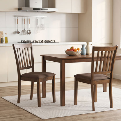 Set of 2 Upholstered Wooden Dining Chairs