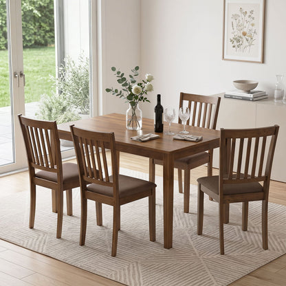 Set of 2 Upholstered Wooden Dining Chairs