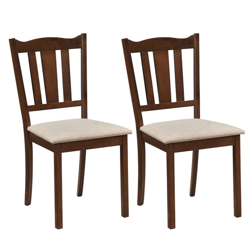2 Wooden Dining Chairs Soft Cushion, Walnut