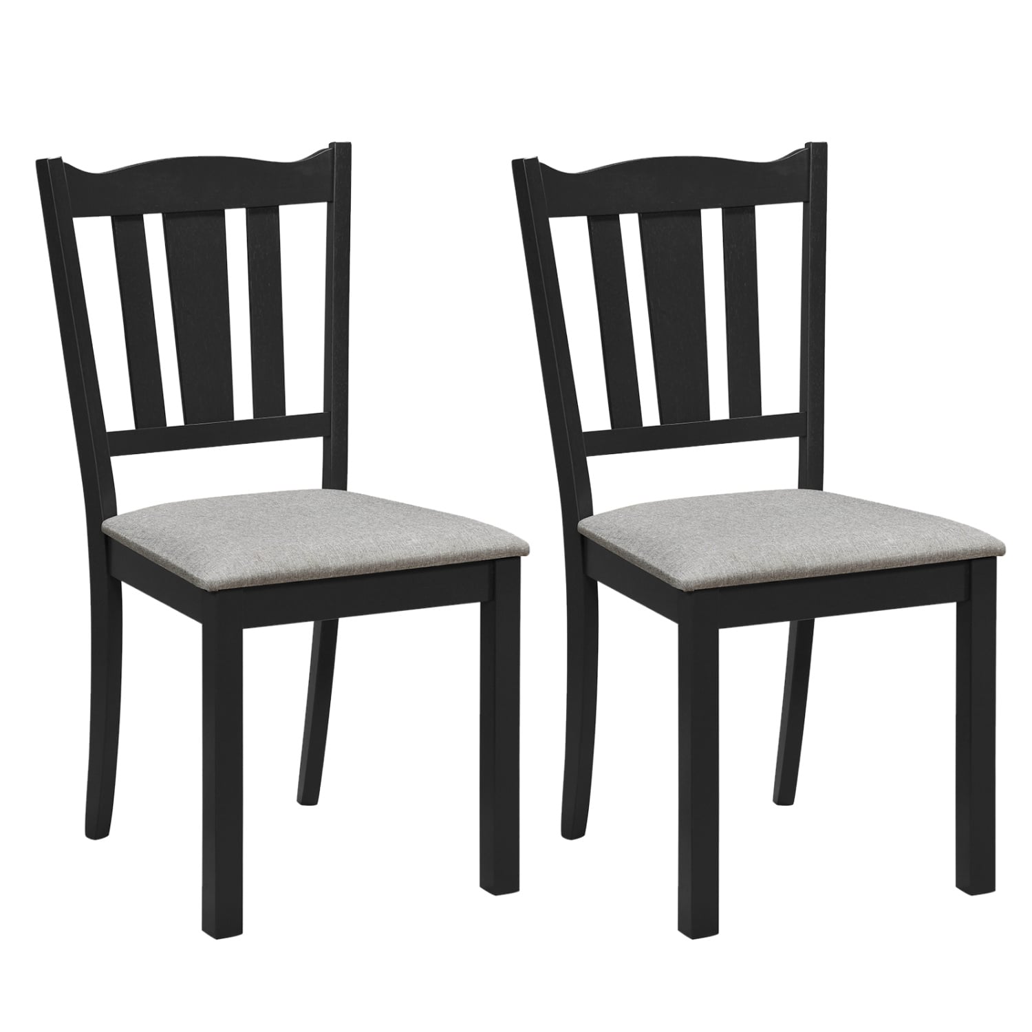 Set of 2 Wooden Dining Chairs, Black Dining Chairs Black at Gallery Canada