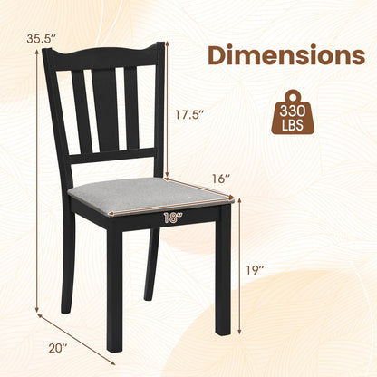 Set of 2 Wooden Dining Chairs, Black Dining Chairs at Gallery Canada
