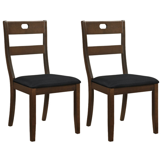 2 Wooden Dining Chairs, Padded Seats, Walnut Dining Chairs Walnut at Gallery Canada