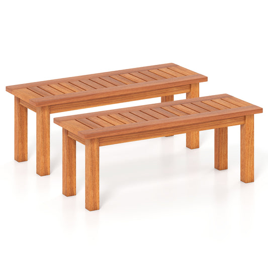 2-Piece Wooden Plant Stand Set, Solid Wood Shelf, S, Brown Plant Stands Brown at Gallery Canada