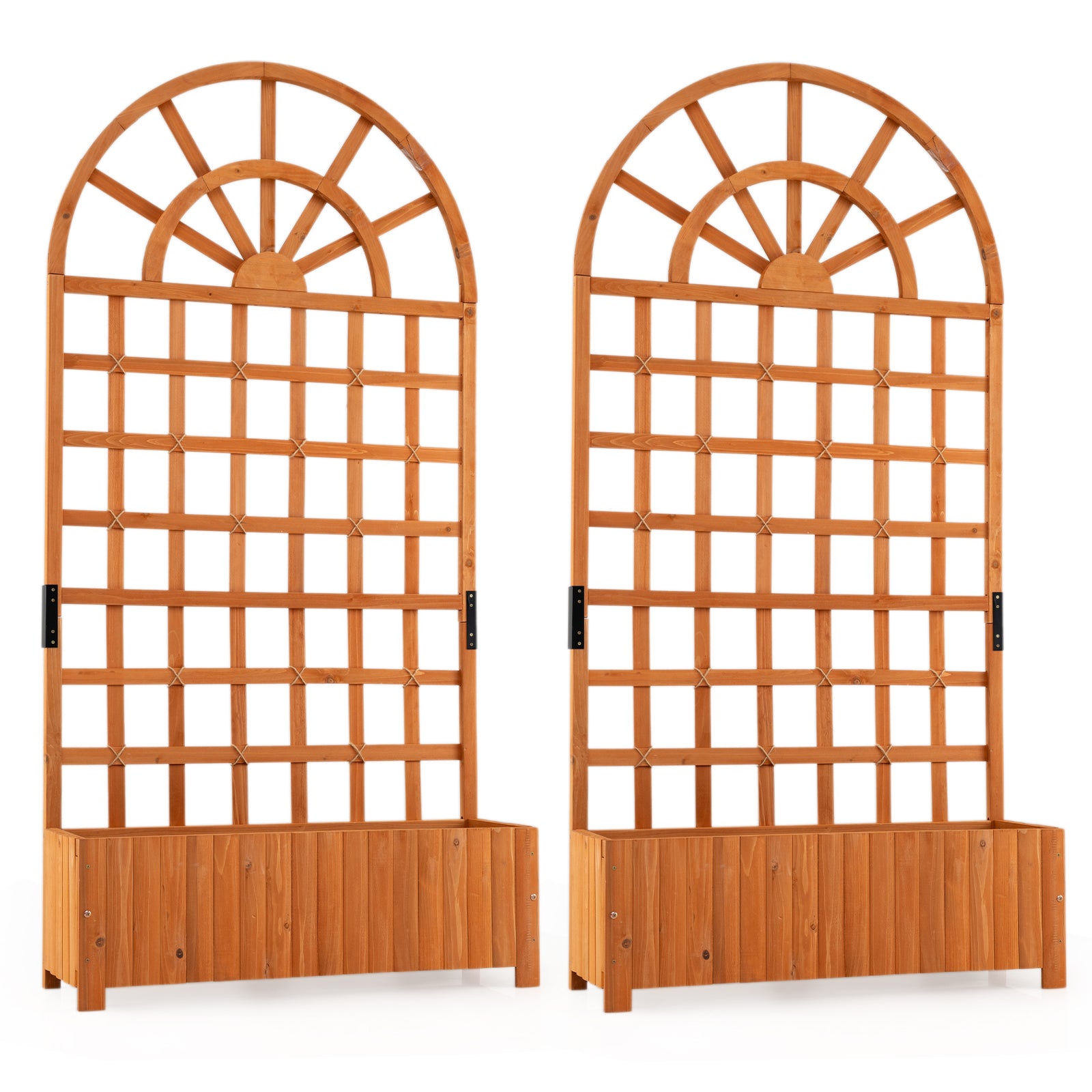 Wooden Raised Garden Bed With Trellis, 71
