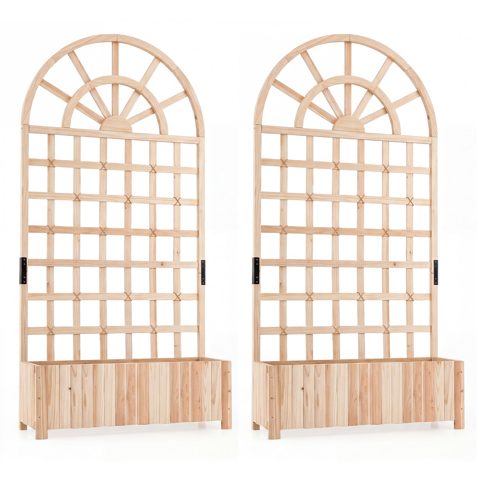 Wooden Raised Garden Bed With Trellis, 71