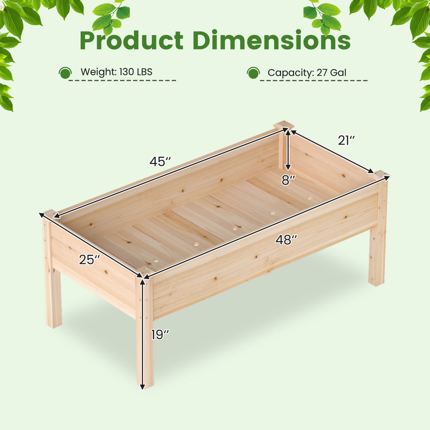 Wooden Raised Garden Bed Set, 2 Elevated Planter Boxes, Natural Fir Wood Raised Garden Beds at Gallery Canada