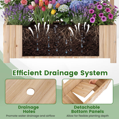 Wooden Raised Garden Bed With Trellis, 71", Set Of 2, Natural Raised Garden Beds at Gallery Canada