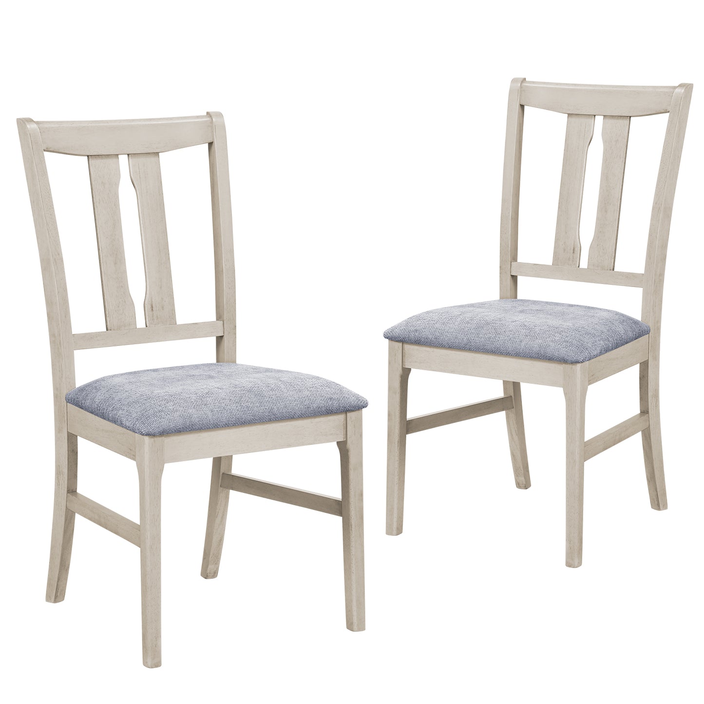 Set Of 2 Wooden Upholstered Dining Chairs, Gray Dining Chairs at Gallery Canada